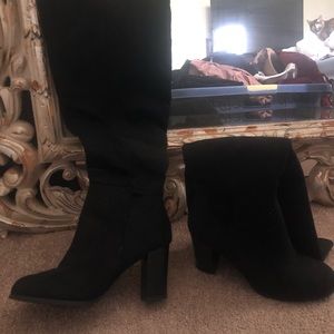 Black knee high boots